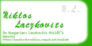 miklos laczkovits business card